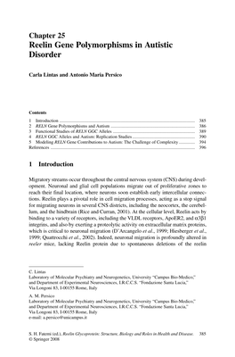 Reelin Gene Polymorphisms in Autistic Disorder