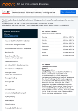 139 Bus Time Schedule & Line Route