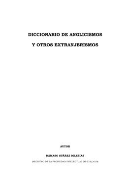 Diccionario De Anglicismos Y Otros Extranjerismos