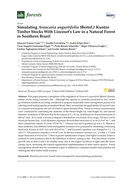 Simulating Araucaria Angustifolia (Bertol.) Kuntze Timber Stocks with Liocourt’S Law in a Natural Forest in Southern Brazil