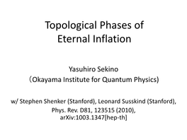 Topological Phases of Eternal Inflation