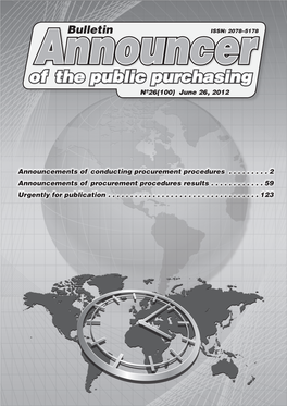 Of the Public Purchasing Announcernº26(100) June 26, 2012