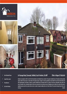 59 Vicarage Road, Grenoside, Sheffield, South Yorkshire, S35 8RF Offers in Region of £185,000