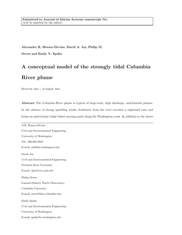 A Conceptual Model of the Strongly Tidal Columbia River Plume