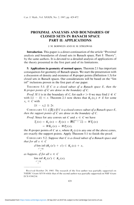 Proximal Analysis and Boundaries of Closed Sets in Banach Space Part Ii: Applications