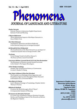 ISSN 1410-5691 Vol. 15 – No. 1 / April 2015