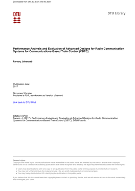 Performance Analysis and Evaluation of Advanced Designs for Radio Communication Systems for Communications-Based Train Control (CBTC)