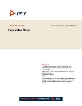 Poly Video Mode Administrator Guide