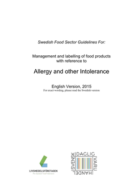 Allergy and Other Intolerance