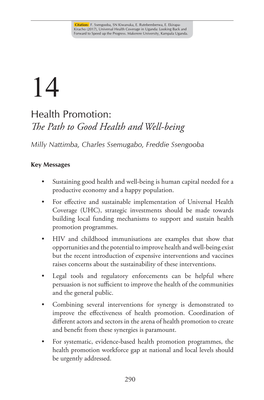 Health Promotion: the Path to Good Health and Well-Being