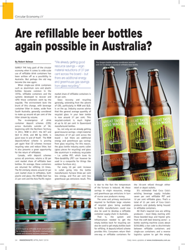Are Refillable Beer Bottles Again Possible in Australia?