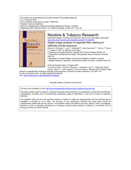 Nicotine & Tobacco Research