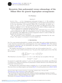 Sato Polynomial Versus Cohomology of the Milnor ﬁber for Generic Hyperplane Arrangements