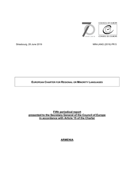 Fifth Periodical Report Presented to the Secretary General of the Council of Europe in Accordance with Article 15 of the Charter