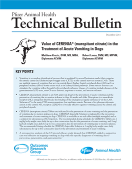 Pfizer Animal Health Technical Bulletin