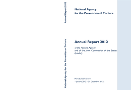 Annual Report 2012 Agency for the Prevention of Torture National