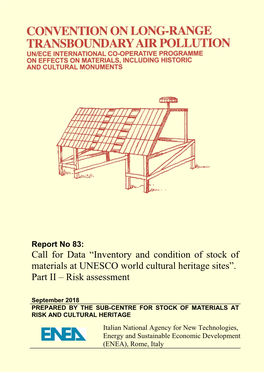 Call for Data “Inventory and Condition of Stock of Materials at UNESCO World Cultural Heritage Sites”