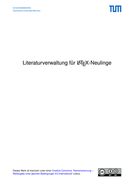 Literaturverwaltung Für Latex-Neulinge