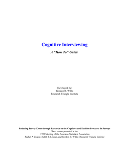 Cognitive Interviewing