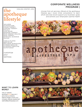 The Apotheque Lifestyle Physically Nourishes Your Skin, Cleanses Your Soul and Emotionally Comforts Your Senses