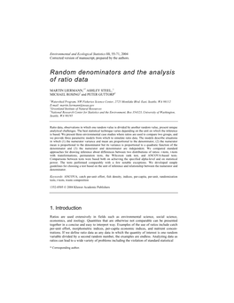 Random Denominators and the Analysis of Ratio Data