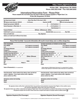 International Reservation Form