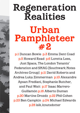 Urban Pamphleteer #2 Regeneration Realities