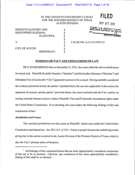 Sanchez and Western District Court § District 0 Kristopher Sleeman, § Plaintiffs, § § V