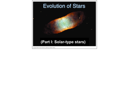 Evolution of Stars