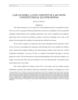 Law As Story: a Civic Concept of Law (With Constitutional Illustrations)