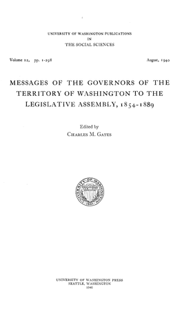 Messages of the Governors of the Territory of Washington to the Legislative Assembly, 1854-1889