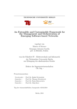 An Extensible and Customizable Framework for the Management and Orchestration of Emerging Software-Based Networks