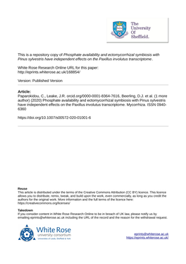 Phosphate Availability and Ectomycorrhizal Symbiosis with Pinus Sylvestris Have Independent Effects on the Paxillus Involutus Transcriptome