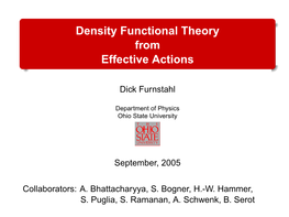 Density Functional Theory from Effective Actions