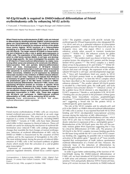 NF-E2p18/Mafk Is Required in DMSO-Induced Differentiation Of