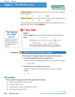 The Number Line Topic 1