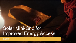 Solar Mini-Grid for Improved Energy Access