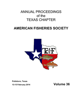 Annual Proceedings of the Texas Chapter American Fisheries Society