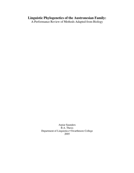 Linguistic Phylogenetics of the Austronesian Family: a Performance Review of Methods Adapted from Biology