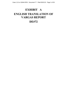 Exhibit a English Translation of Vargas Report De#72