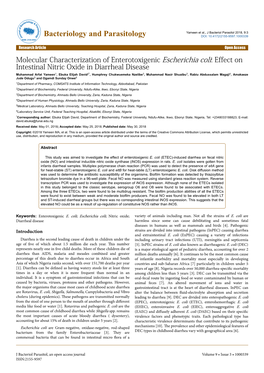 Molecular Characterization of Enterotoxigenic Escherichia Coli