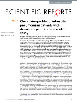 Chemokine Profiles of Interstitial Pneumonia in Patients With