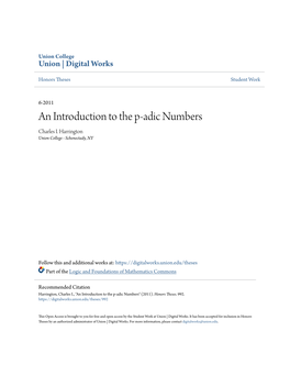 An Introduction to the P-Adic Numbers Charles I