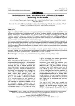 The Utilization of Alpha-1 Anti-Trypsin (A1AT) in Infectious Disease Monitoring and Treatment Irene L