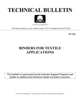 Binders for Textile Applications