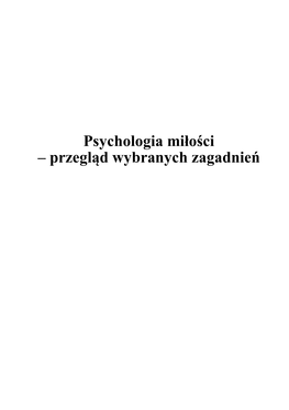 Psychologia Miłości – Przegląd Wybranych Zagadnień