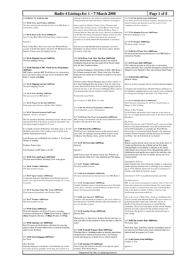 Radio 4 Listings for 1 – 7 March 2008 Page 1 of 8 SATURDAY 01 MARCH 2008 Museum in Bristol