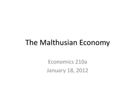 The Malthusian Economy