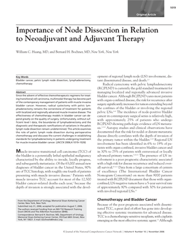 Importance of Node Dissection in Relation to Neoadjuvant and Adjuvant Therapy