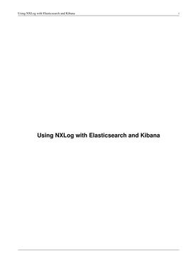 Using Nxlog with Elasticsearch and Kibana I